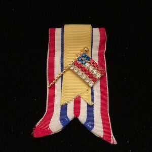 Vintage 1979 Handmade “Remember The Missing” Patriotic + Yellow Ribbon Flag Pin